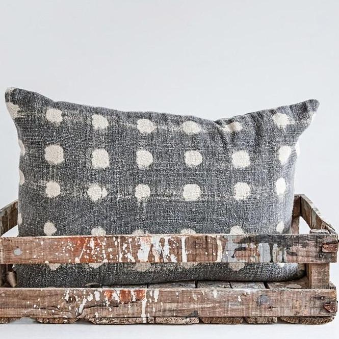 Charcoal Polka Dot Pillow