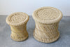 Set of 2 Hand-Woven Bamboo & Rope Side Tables