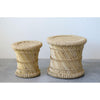 Set of 2 Hand-Woven Bamboo & Rope Side Tables