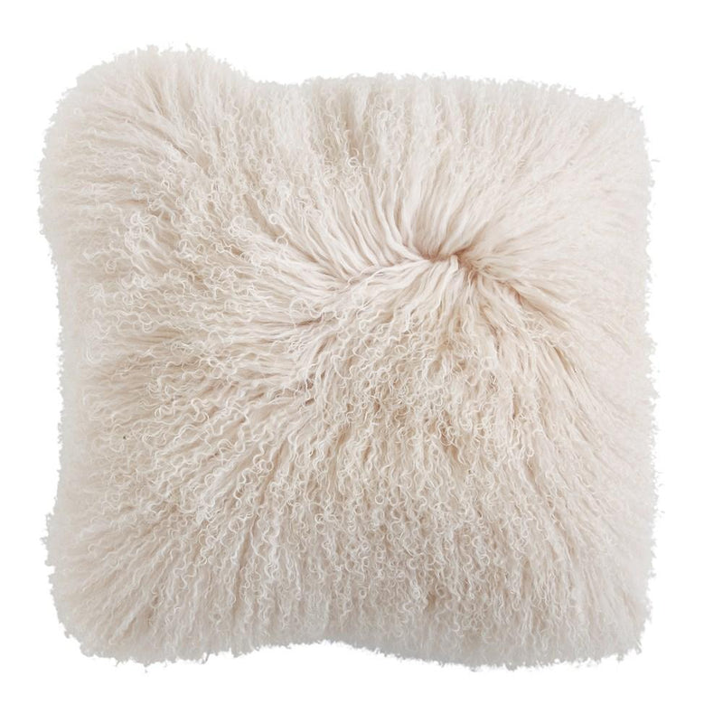 Cream Mongolian Lamb Fur Pillow