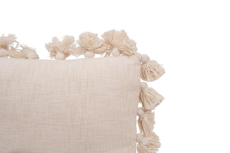 Cream Pillow with Tassles