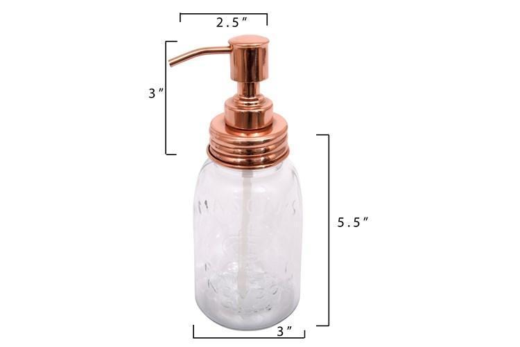 Mason Jar Soap Pump with Copper Finish