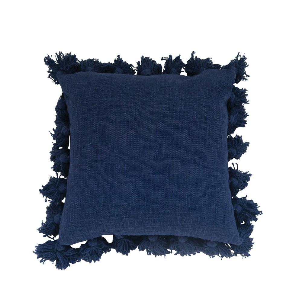 Navy Pillow with Tassles