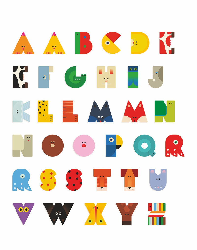 Wood Graphic Animal Letters K