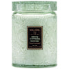 Large Embossed Glass Jar Candle in White Cypress