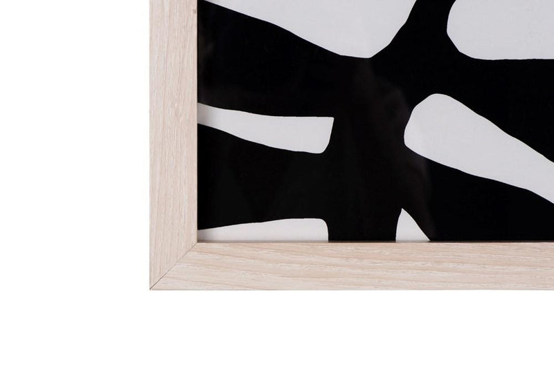 Abstract Wall Art with Natural Wood Frame