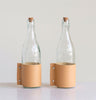 Glass Bottle with Cork Stopper & Leather Wrap