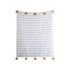 Brown Striped Throw with Mustard Tassles