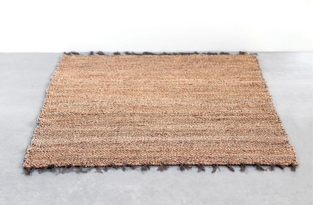 Natural Woven Water Hyacinth & Cotton Rug