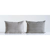 Grey Striped Lumbar Pillow