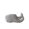 Grey Knit Whale Pillow with White Dots