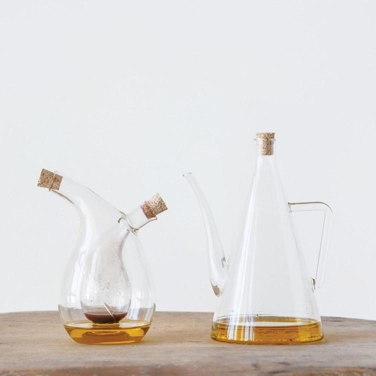 Glass Oil Cruet with Cork Stopper