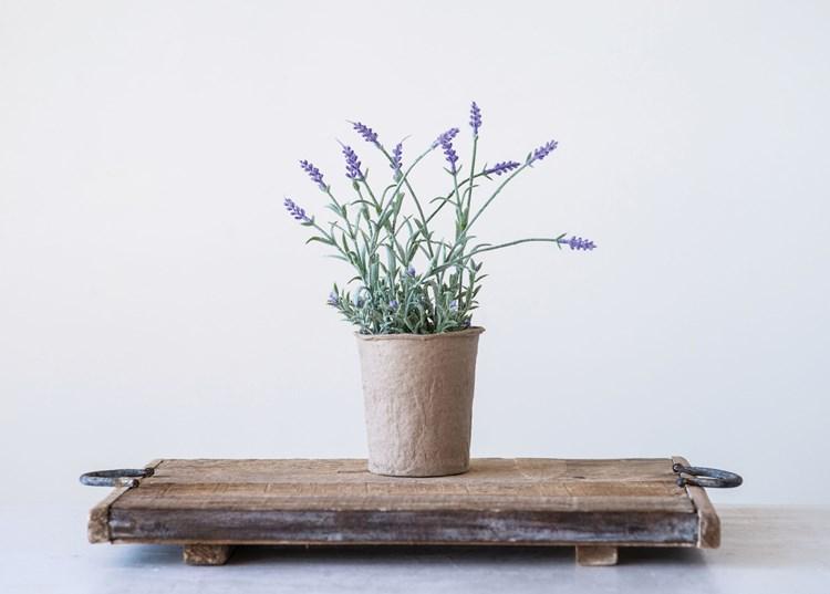 Faux Lavender in Paper Pot