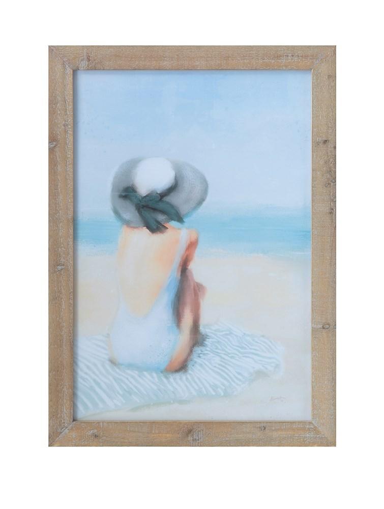 Girl on Beach Wood Framed Wall Decor