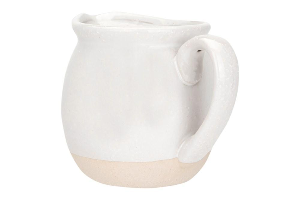 White Glaze Stoneware Pitcher