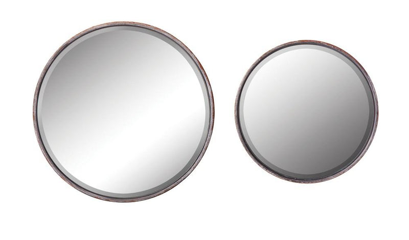 Round Mirror with Zinc Finish