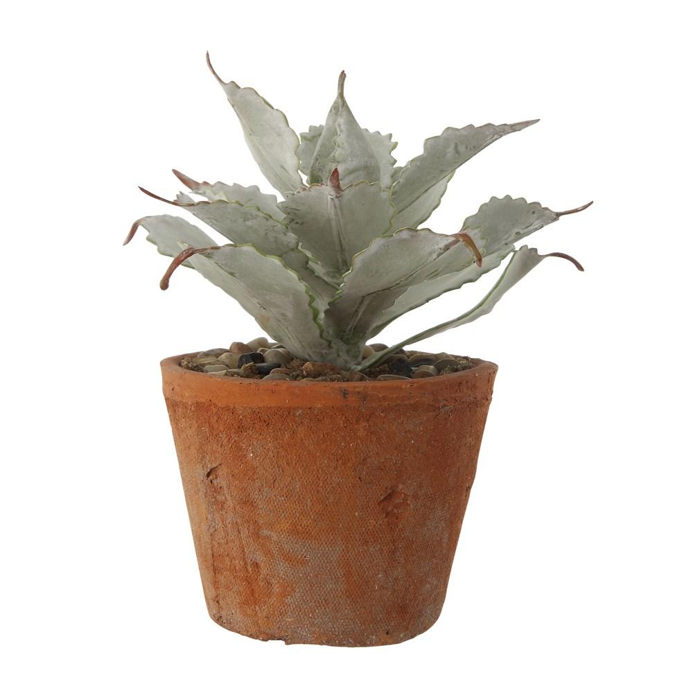 Faux Succulent in Terracotta Cement Pot