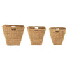 Seagrass Square Baskets with Handles - Set of 3