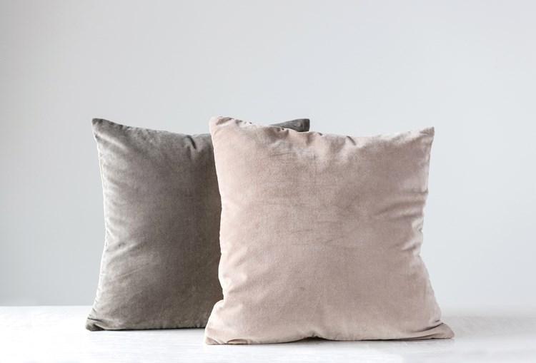 Taupe Velvet Pillow