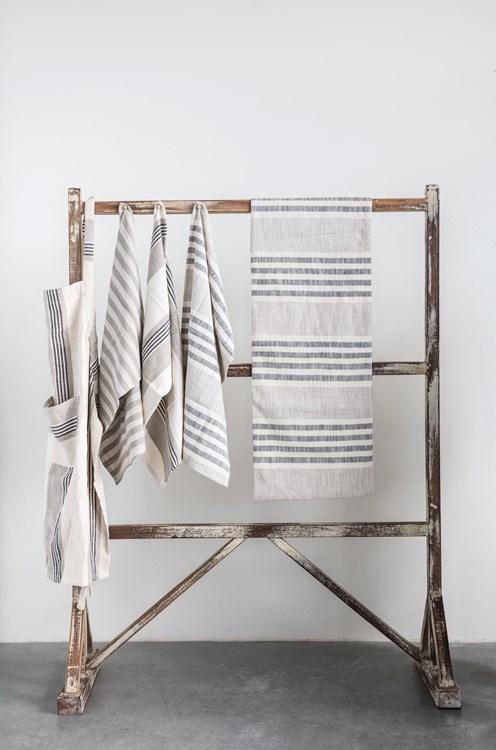 Black & Cream Stripe Table Runner