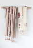 Pink Embroidered Throw with Tassles