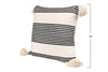 Black Striped Pillow with Tassels