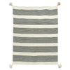 Black Striped Throw with Tassles