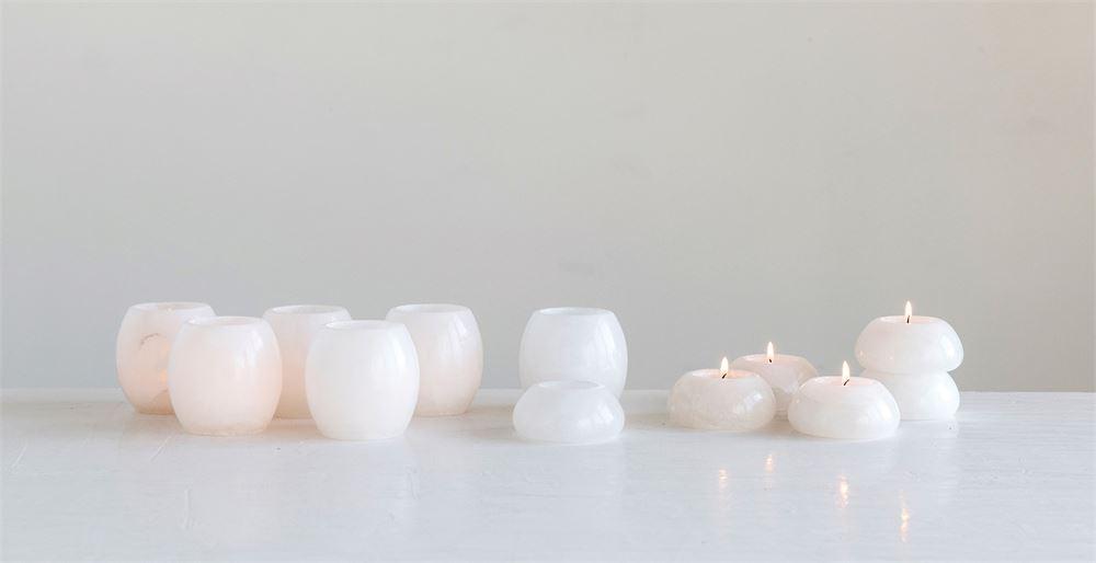 Round Alabaster Votive Holder