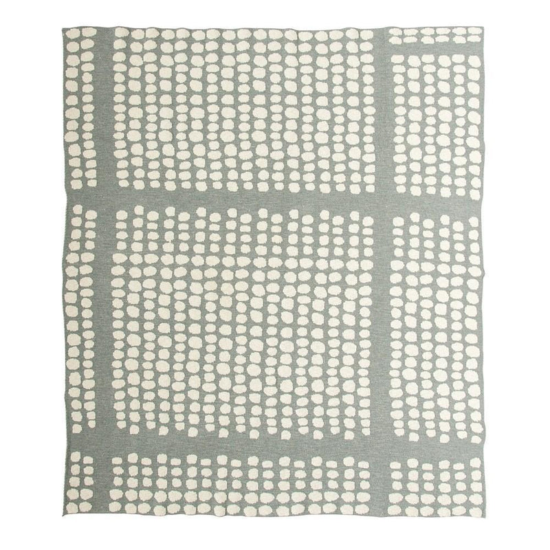 Grey & White Dots Knit Throw