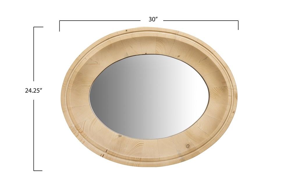 Oval Wood Framed Mirror