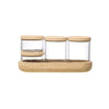 Cork Tray & Glass Jars with Cork Lids Set