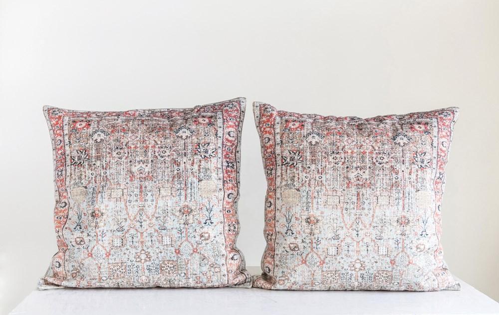 Multi-Color Distressed Print Pillow