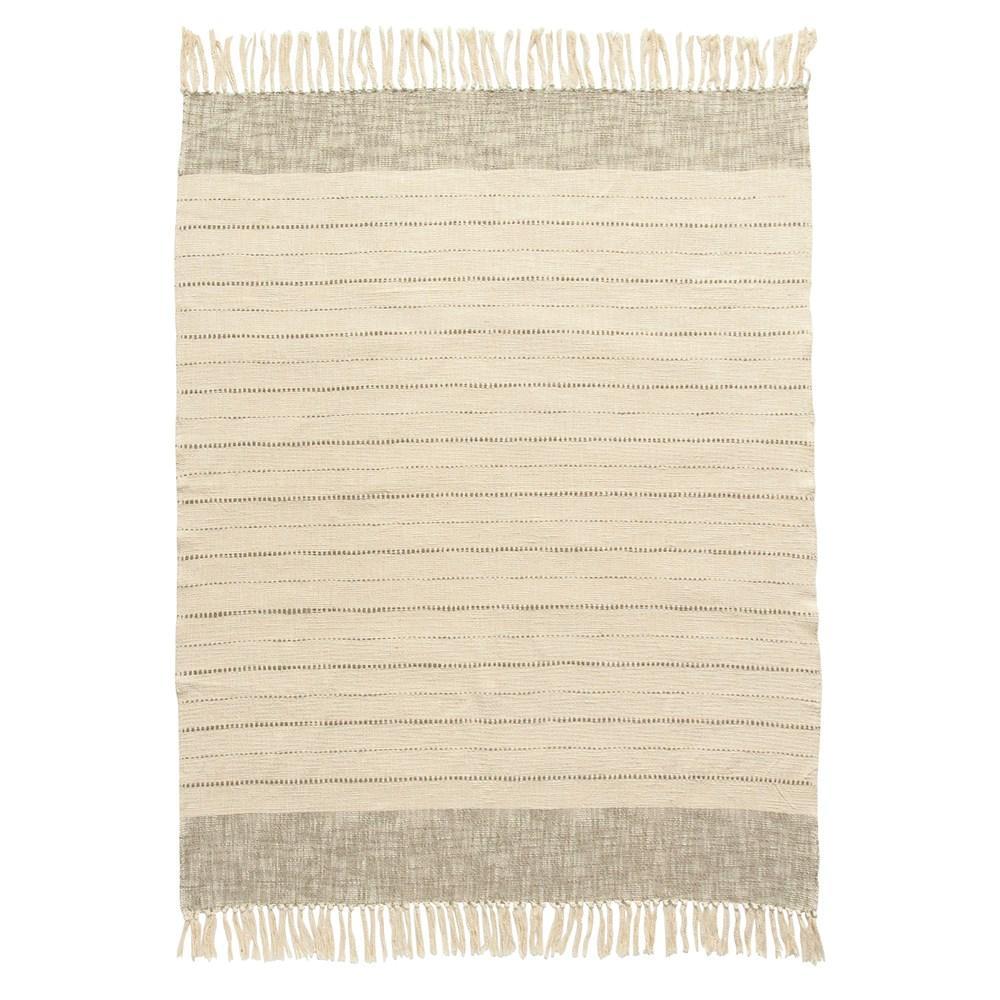 Tan & Cream Throw with Fringe