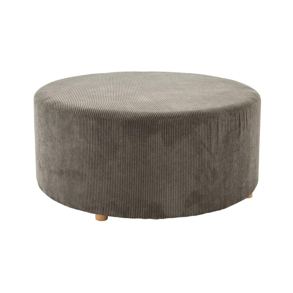 Grey Corduroy Ottoman