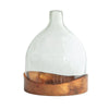 Glass Cloche with Decorative Antique Copper Tray