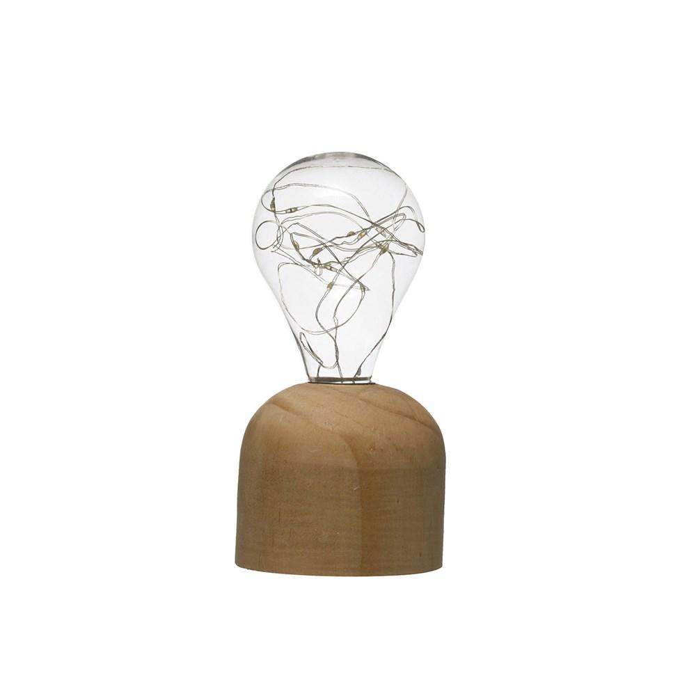 Plastic String Light Bulb with Wooden Base