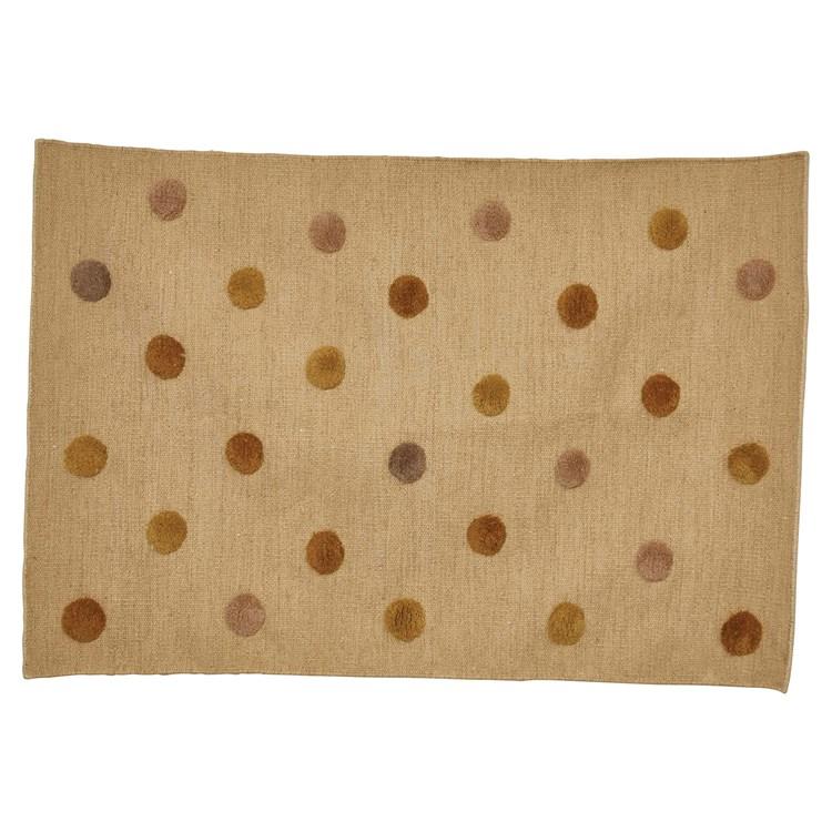 Cream Rug with Multi Color Dots