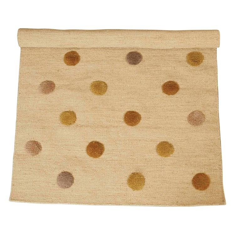 Cream Rug with Multi Color Dots