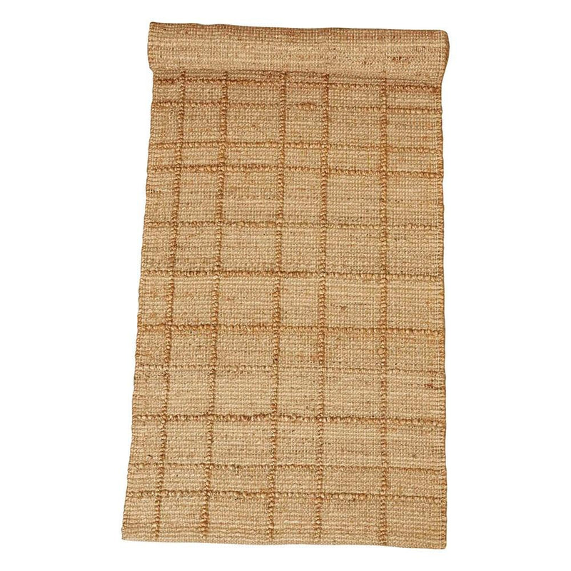 Natural Plaid Jute Runner