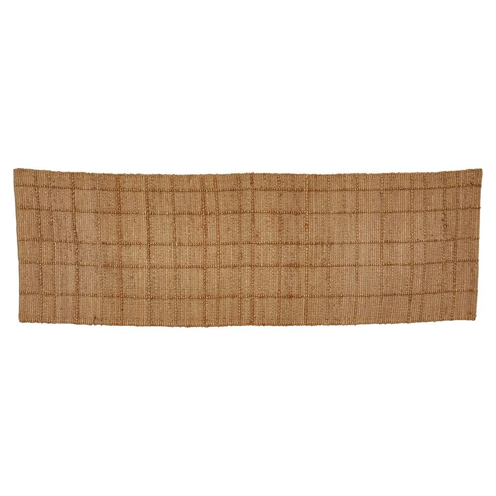 Natural Plaid Jute Runner