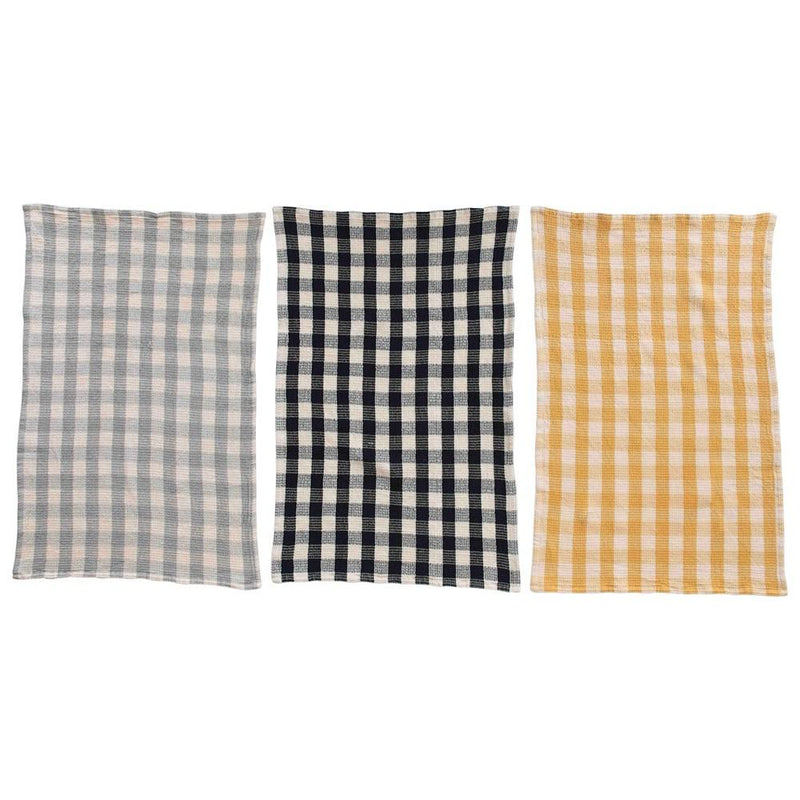 Gingham Waffle Weave Tea Towels