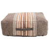 Brown and Orange Striped Pouf