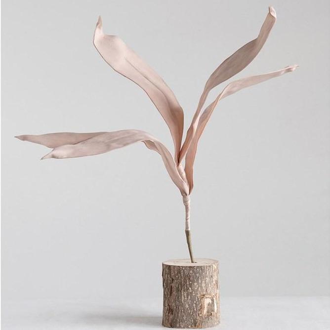 Faux Blush Reed Leaf Stem