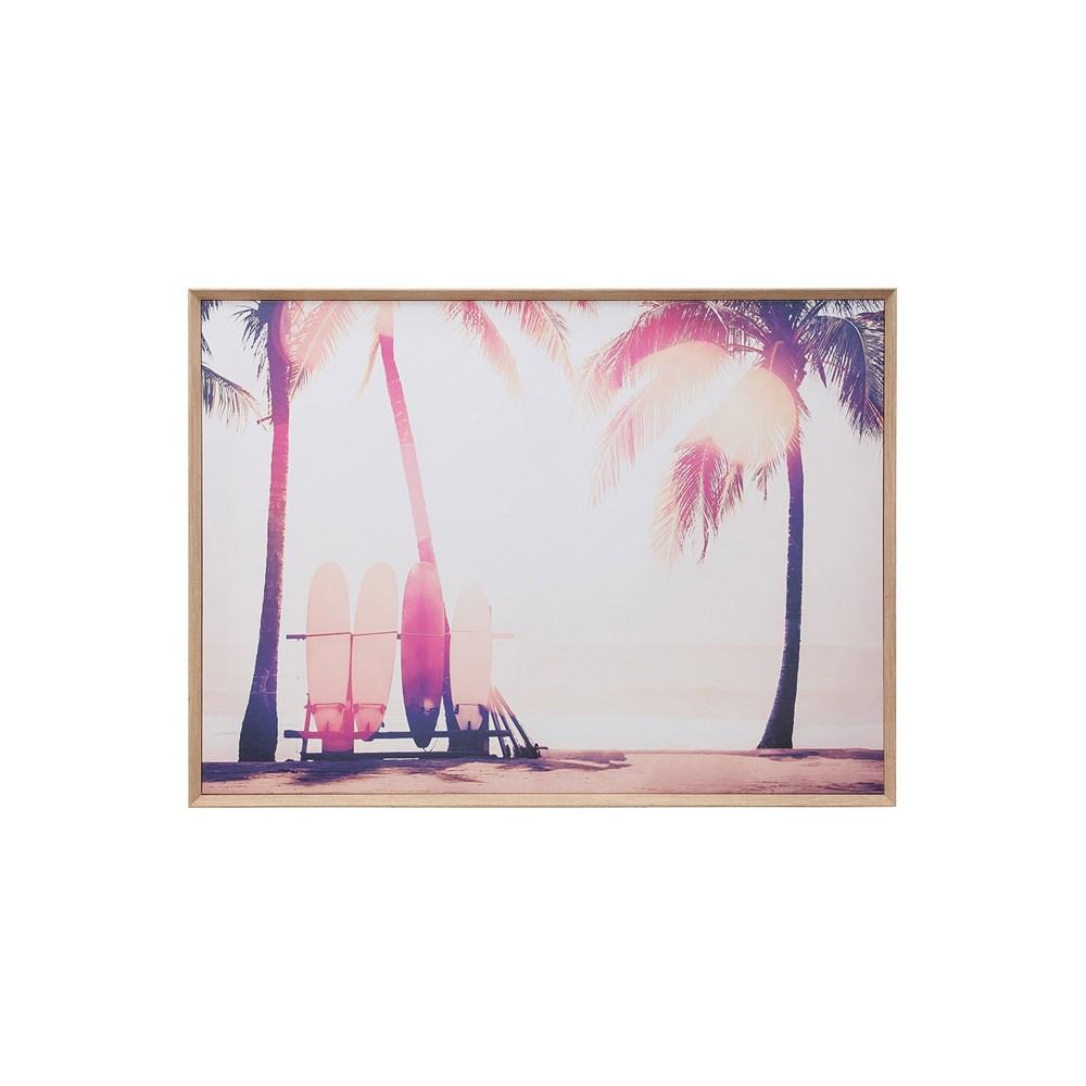 Surfboards & Palm Trees Framed Canvas