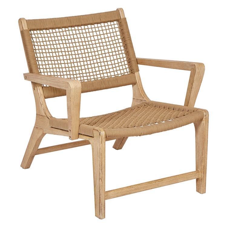 Teak & Woven Rope Arm Chair