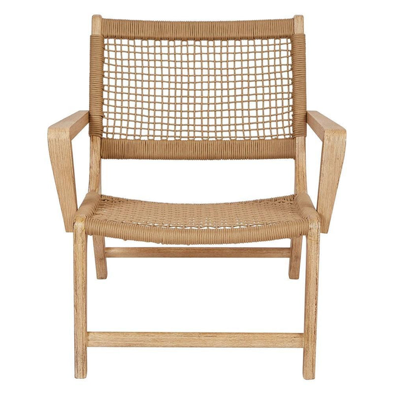 Teak & Woven Rope Arm Chair