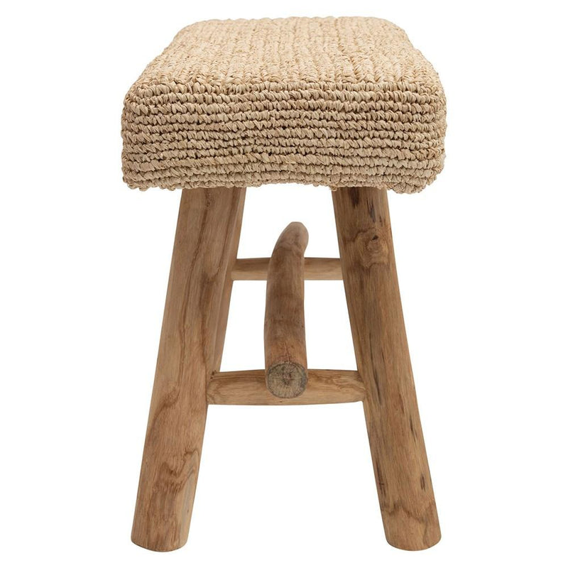 Woven Mendong & Teak Wood Stool