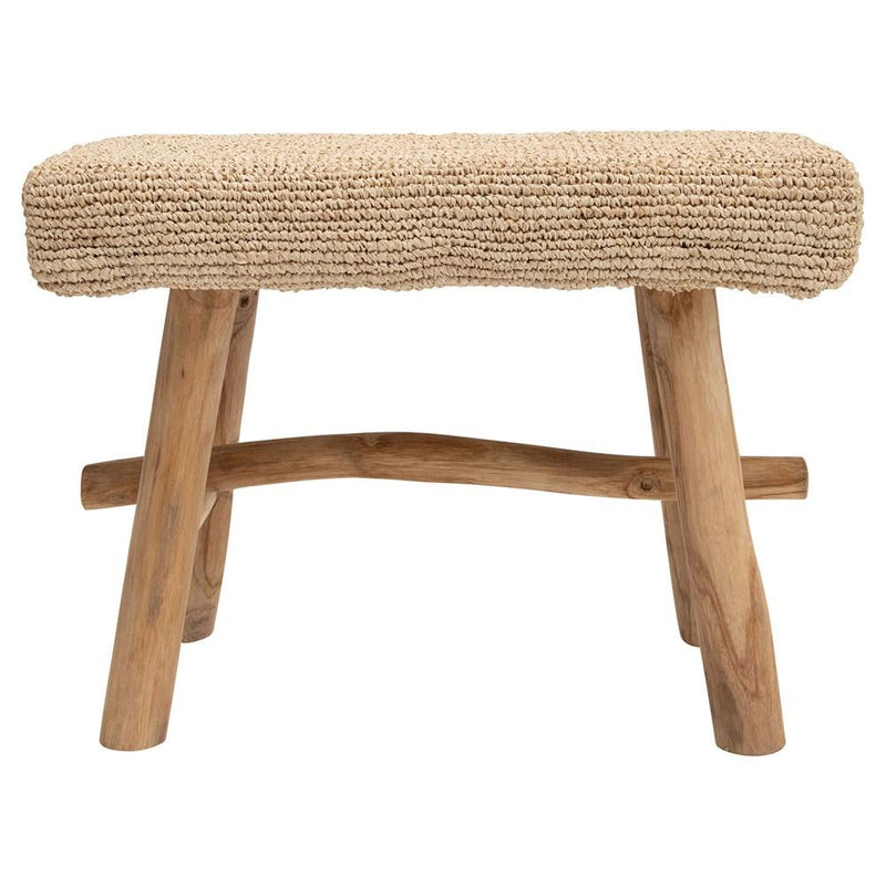 Woven Mendong & Teak Wood Stool