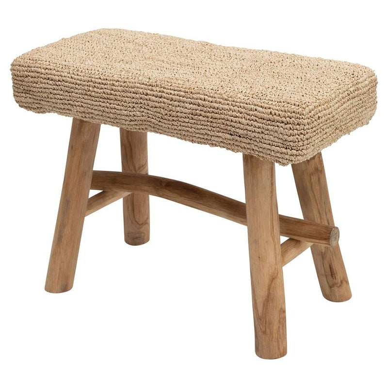 Woven Mendong & Teak Wood Stool