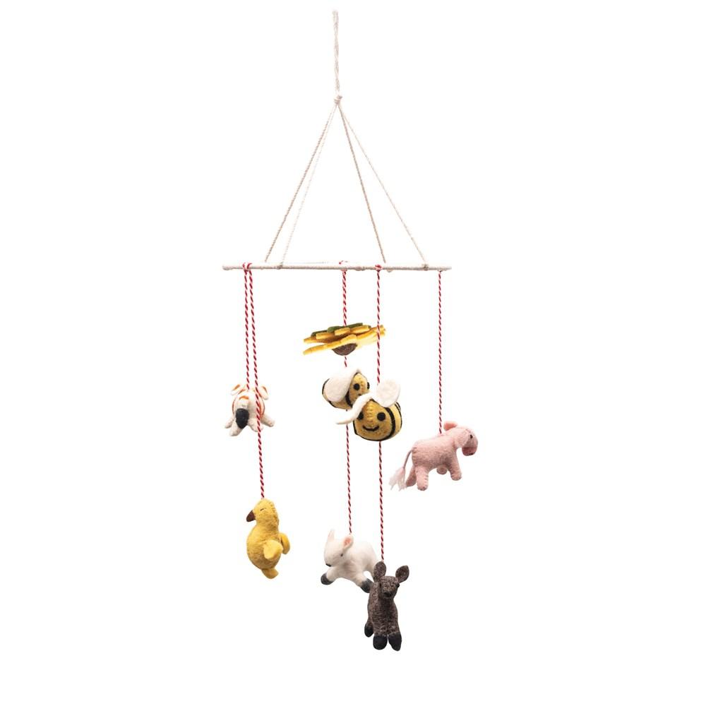 Felt Farm Animal Mobile